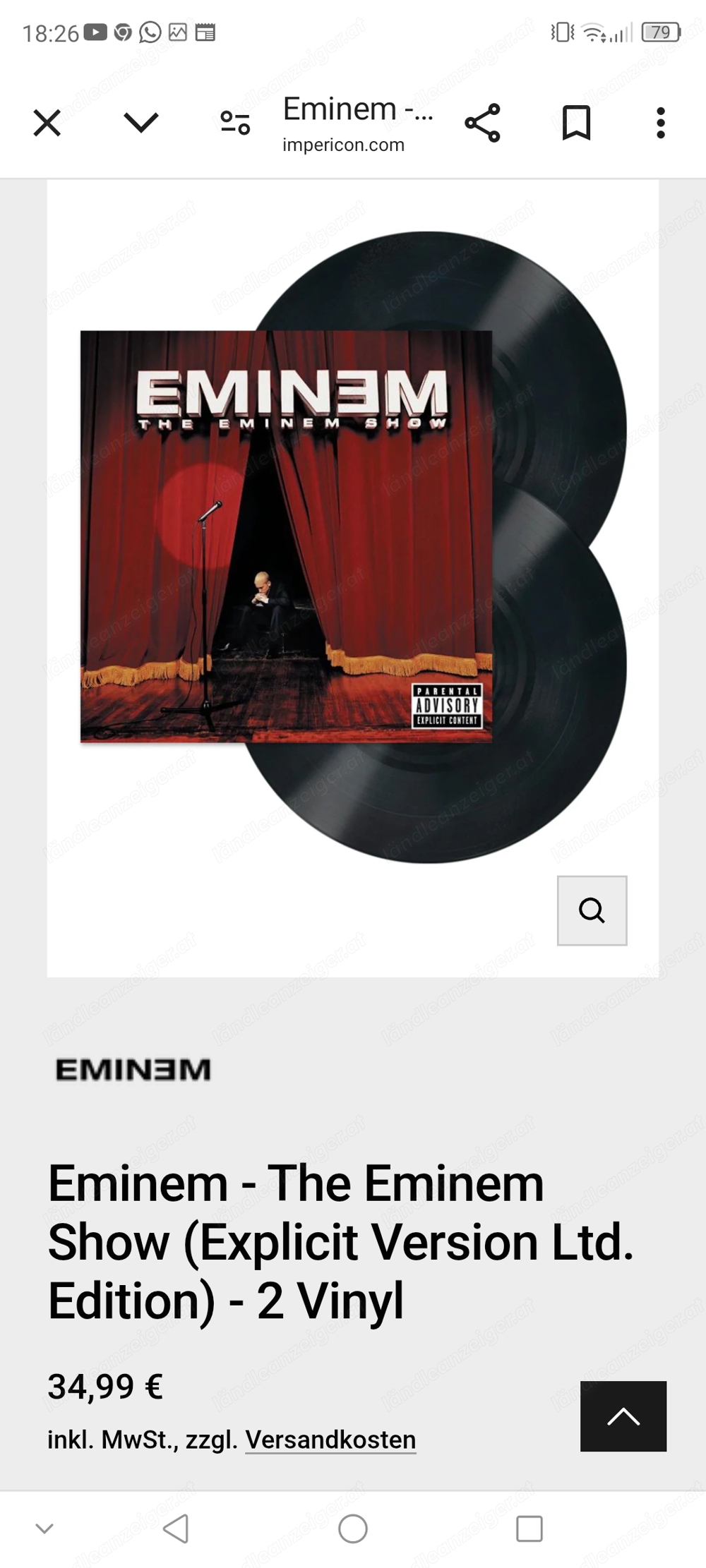 Schallplatten Eminem Show 