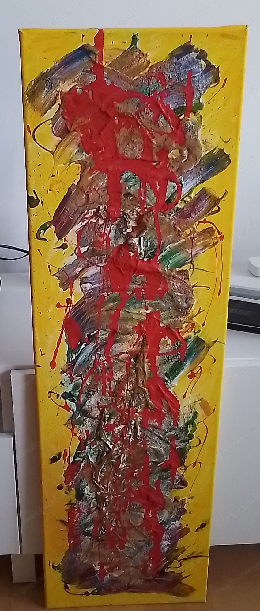 Acrylbild 100x30 cm gelb