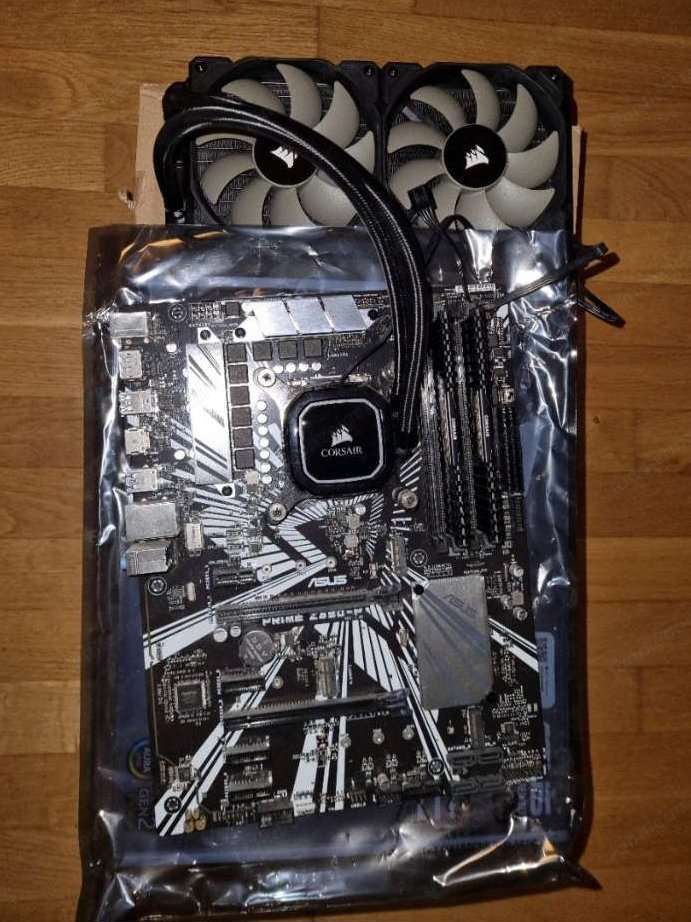 Mainboard + Prozessor + Arbeitsspeicher + Aio Wasserkühlung