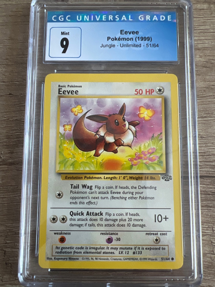 Pokemonkarte Eevee Jungle 1999 CGC 9