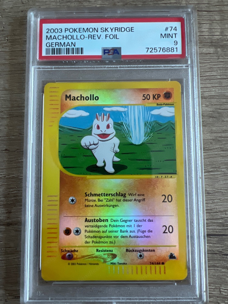 Pokemonkarte Machollo Reverse Holo PSA 9 