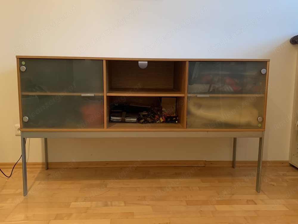 Ikea Sideboard Eiche mit Milchglastüren