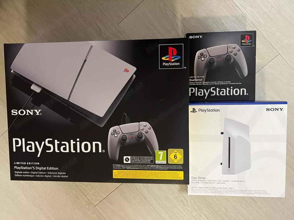 Sony PlayStation 5 PS5 Slim Digital 30th Anni Limited Edition Bundle + NEU Controller + Disc Drive