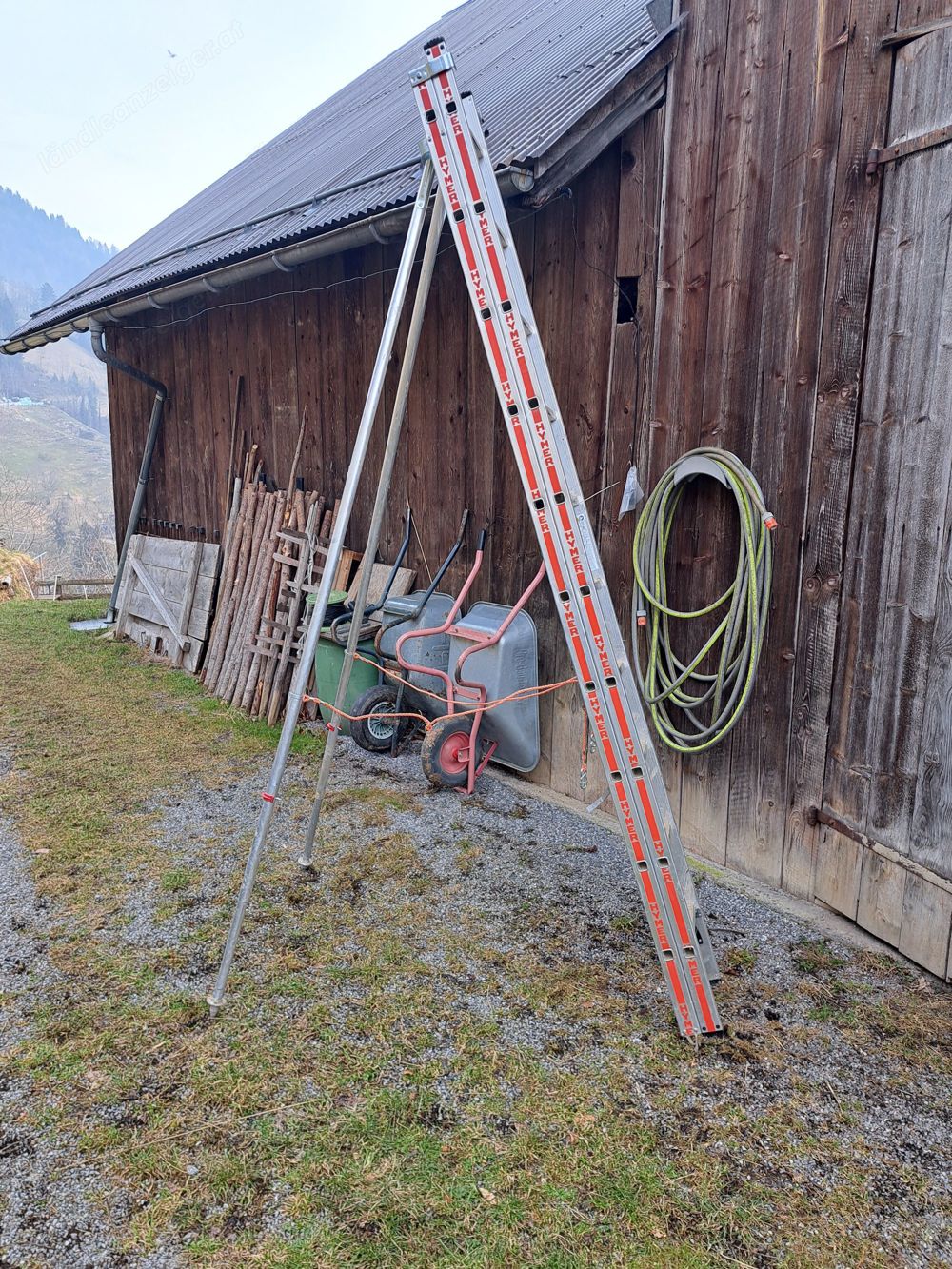 Hymer Obstbaumleiter, zweitilig, 2x10 Sprossen, komplett NEU