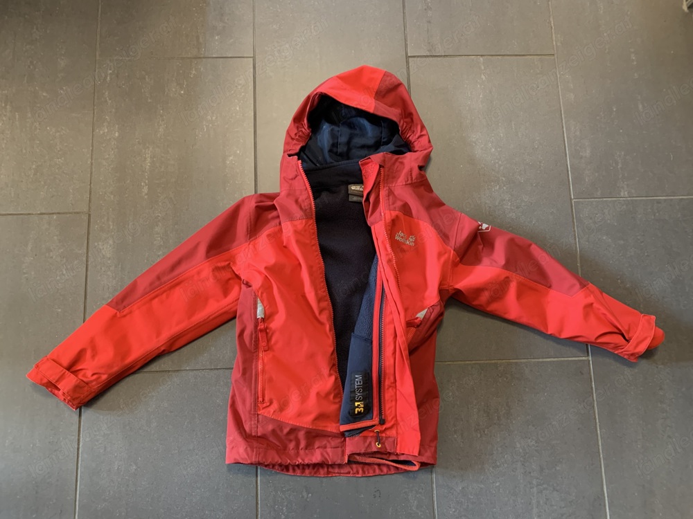 Jack Wolfskin Jacke 3 in 1, Größe 128