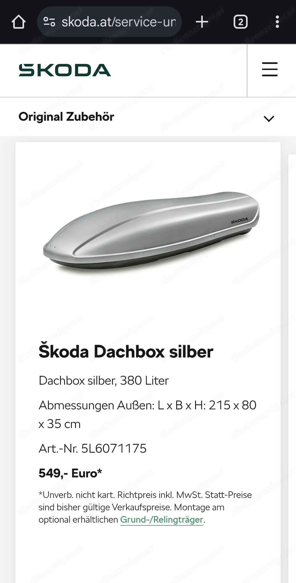 Dachbox zu vermieten 