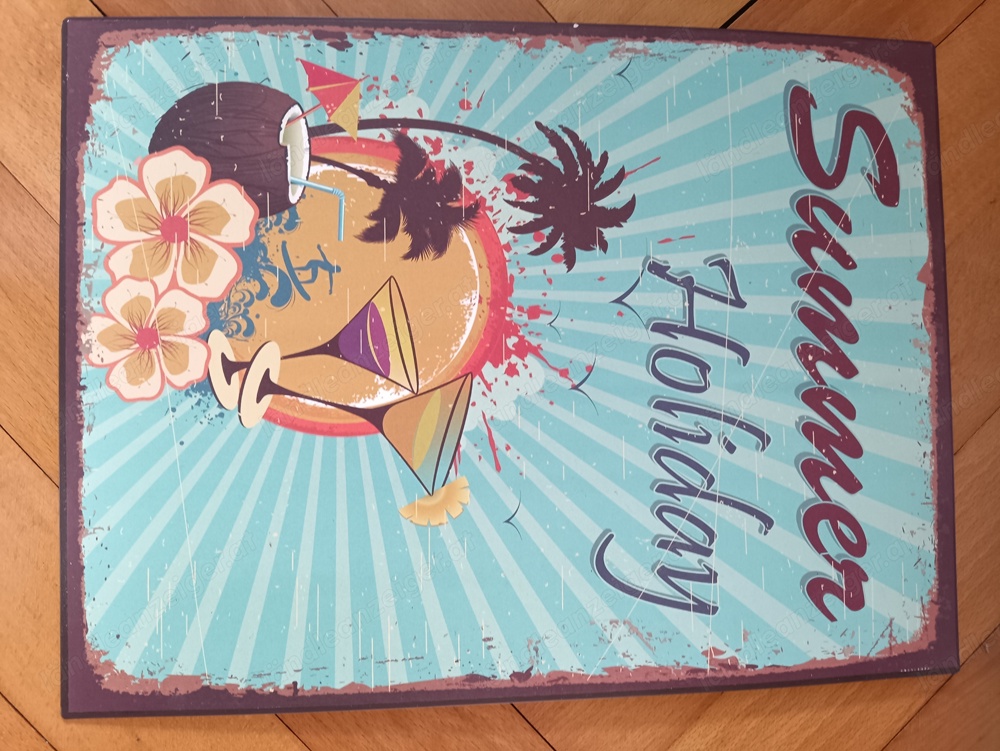 Wandschild "Summer Holiday" aus Metall abzugeben Wandschild "Summer Holiday" aus Metall abzugeben