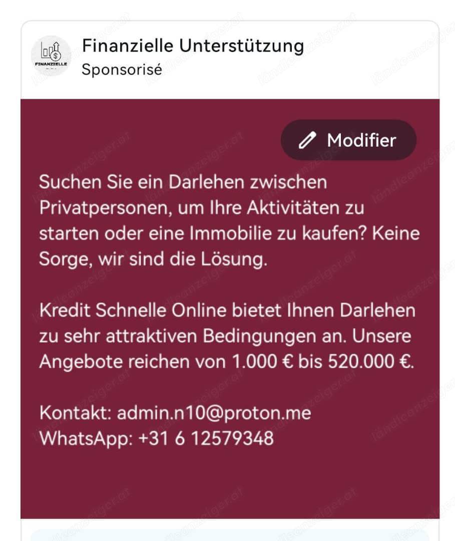 Zuverlässiges und schnelles Kreditangebot 