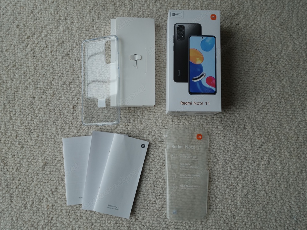 Originalverpackung + Schutzhülle Xiaomi Redmi Note 11