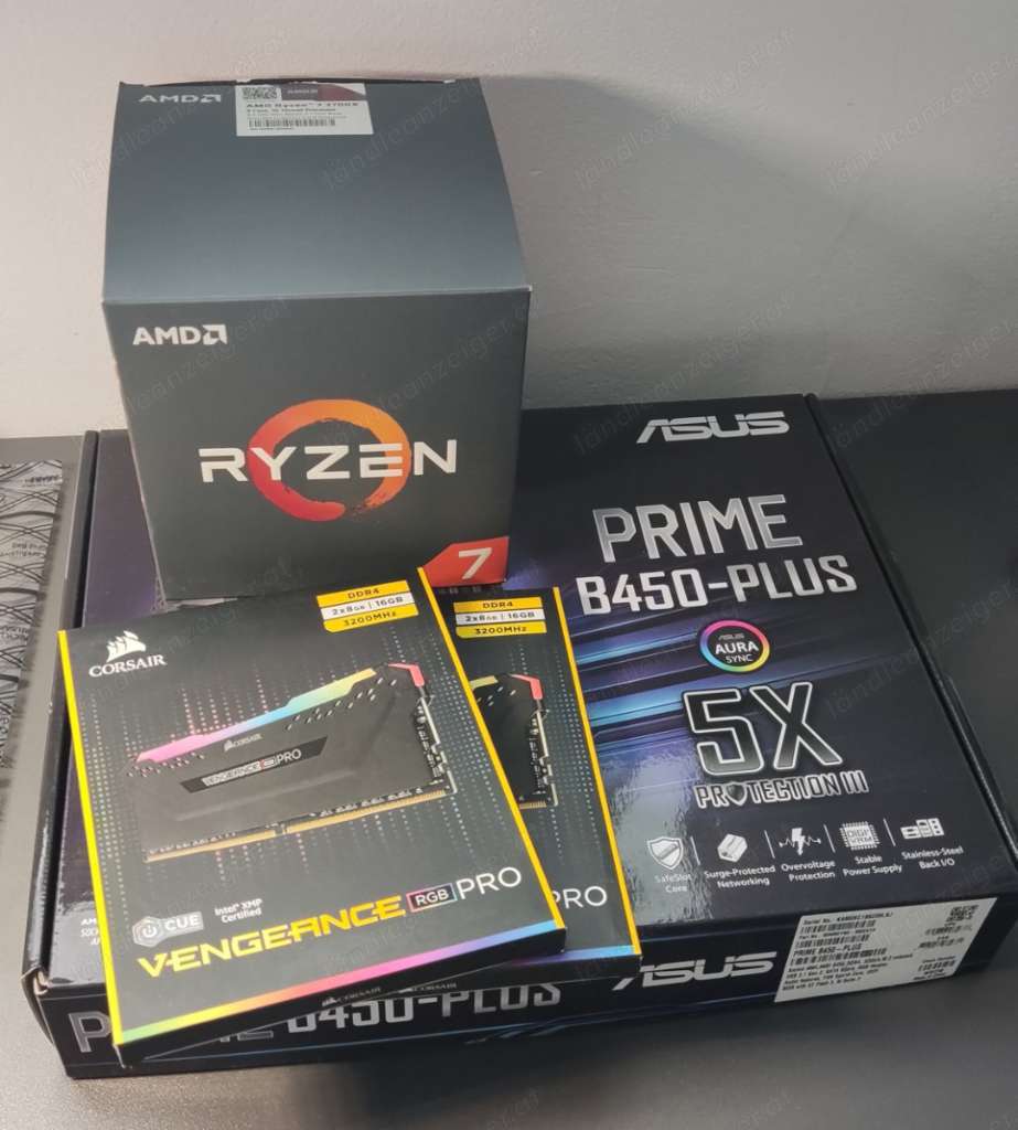 AMD R7 2700X Bundle mit Mainboard u. 32GB Ram + OVP