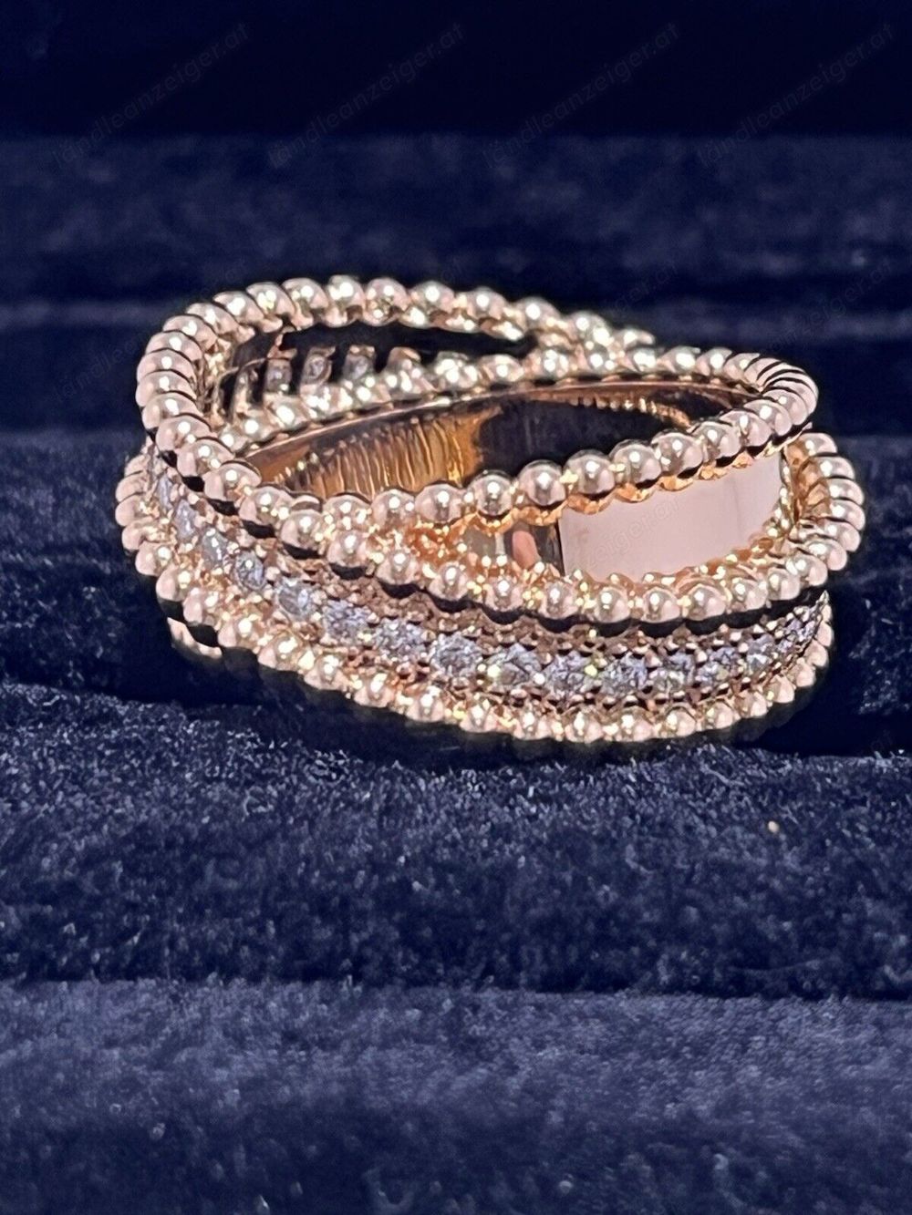 Van Cleef & Arpels Ring Perlee Diamond Duo 750-18k Roségold