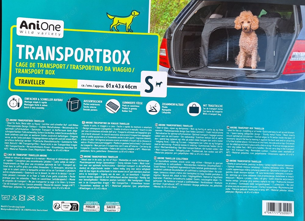 Transportbox für kleine und mittlere Hunde 