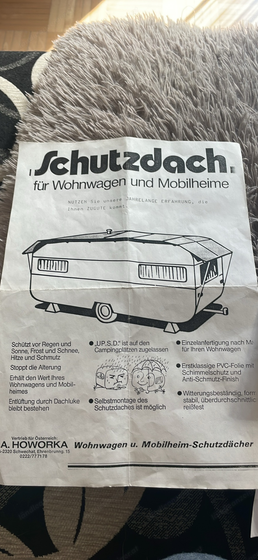 Schutzdach Wohnwagen 