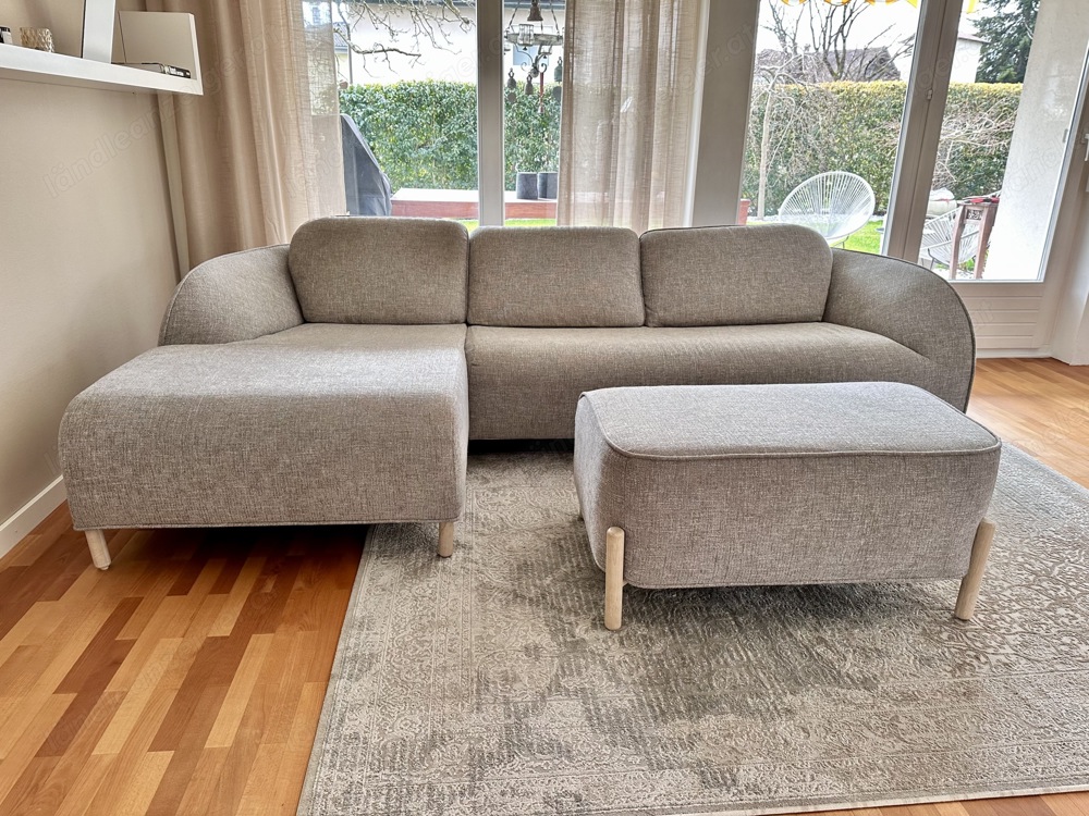 Designer Couch mit Hocker