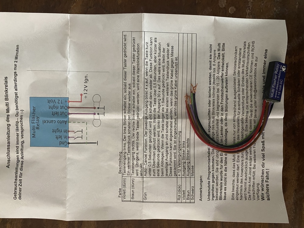 Motorrad Blinker Relay