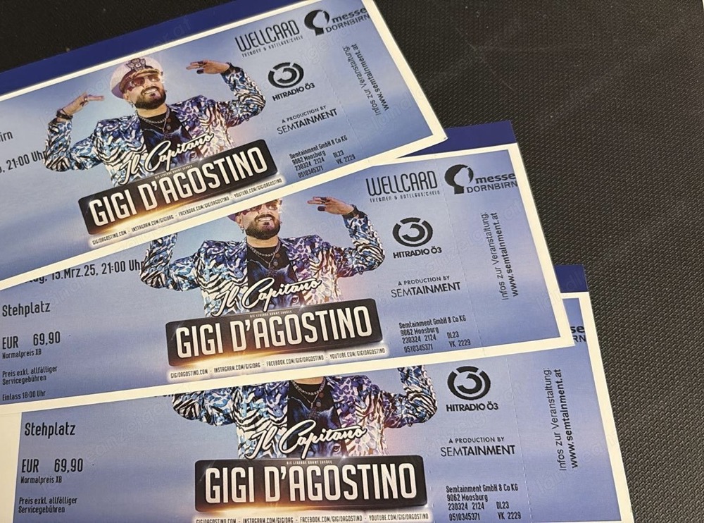 Konzertkarten Gigi d'agostino 15.03.2025 Dornbirn