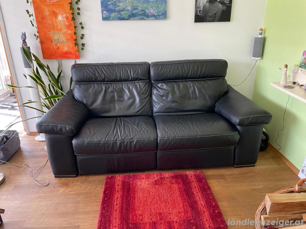 Ledercouch mit Relaxfunktion günstig zu verkaufen 