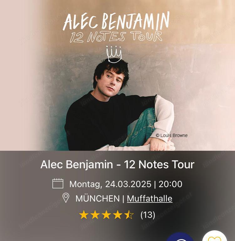 Konzert Karten  Alec Benjamin