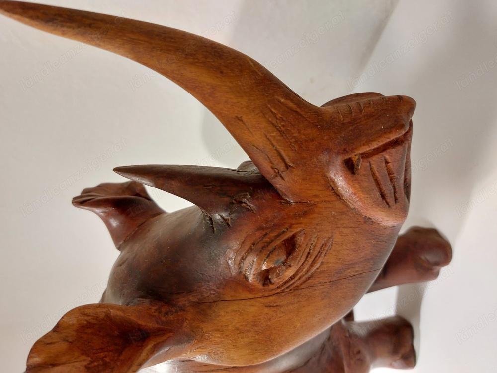 Handgeschnitzte Tierfigur. Nashorn..39cm 