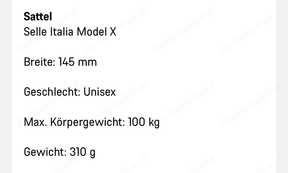 Verkaufe Sattel Selle Italia Model x