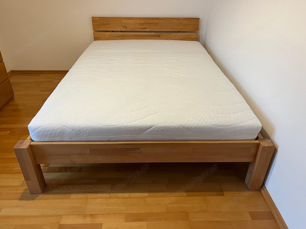 Eichenholz Bett (140 cm)