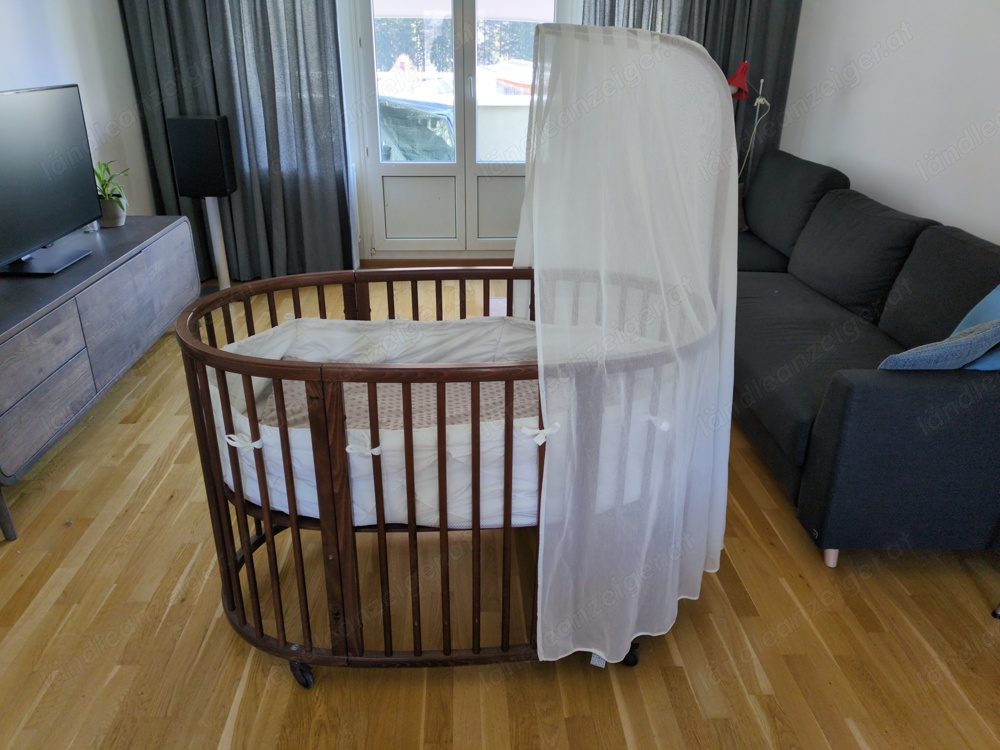 Stokke Sleepi, komplett mit Bettwäsche, braun