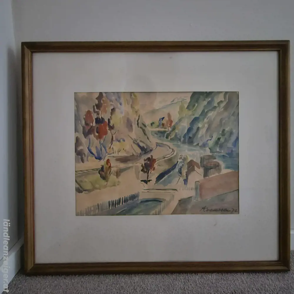 Aquarell von Angelo Montibeller, Felsenau Feldkirch Aquarell von Angelo Montibeller, Felsenau Feldkirch
