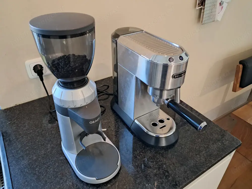 DeLonghi Siebträger Kaffeemaschine und GRAEF Kaffeemühle