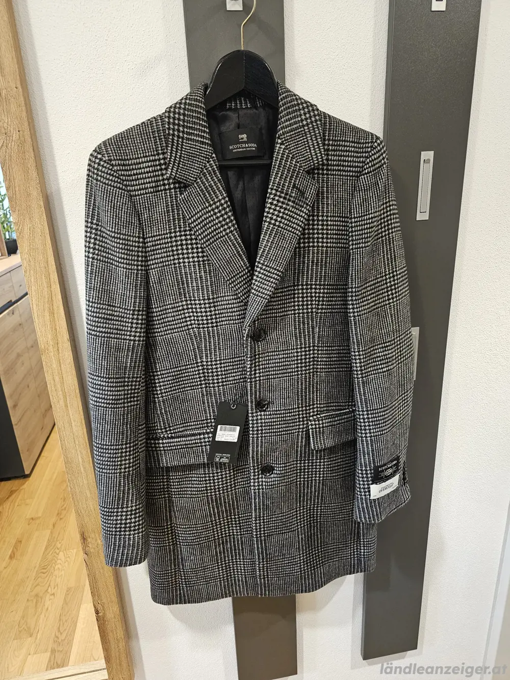Herren Mantel Gr. M von Scotch & Soda *NEU* grau karriert Herren Mantel Gr. M von Scotch & Soda *NEU* grau karriert