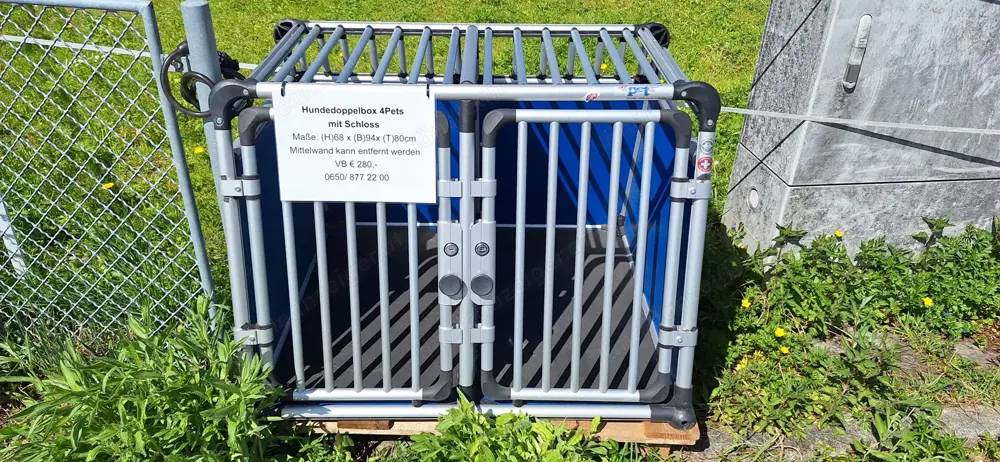 Hundedoppelbox 4Pets mit Schloss Hundedoppelbox 4Pets mit Schloss