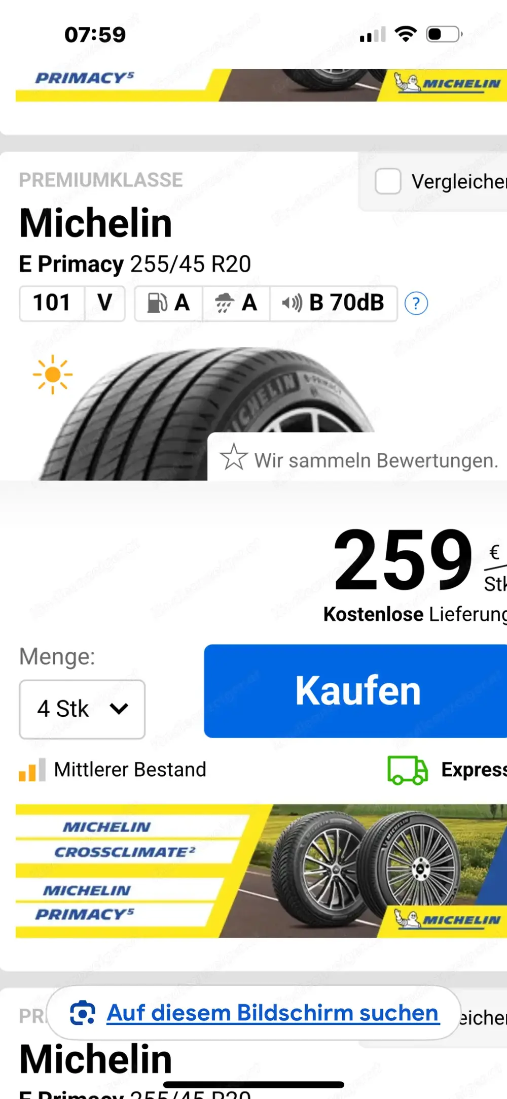 Sommerreifen MICHELIN neu 255 45 20 V