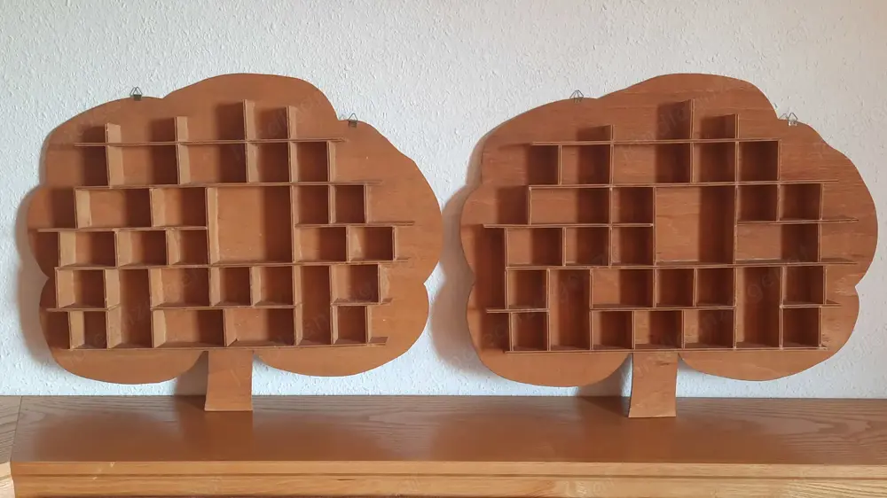 Vier Setzkästen aus Holz Vier Setzkästen aus Holz