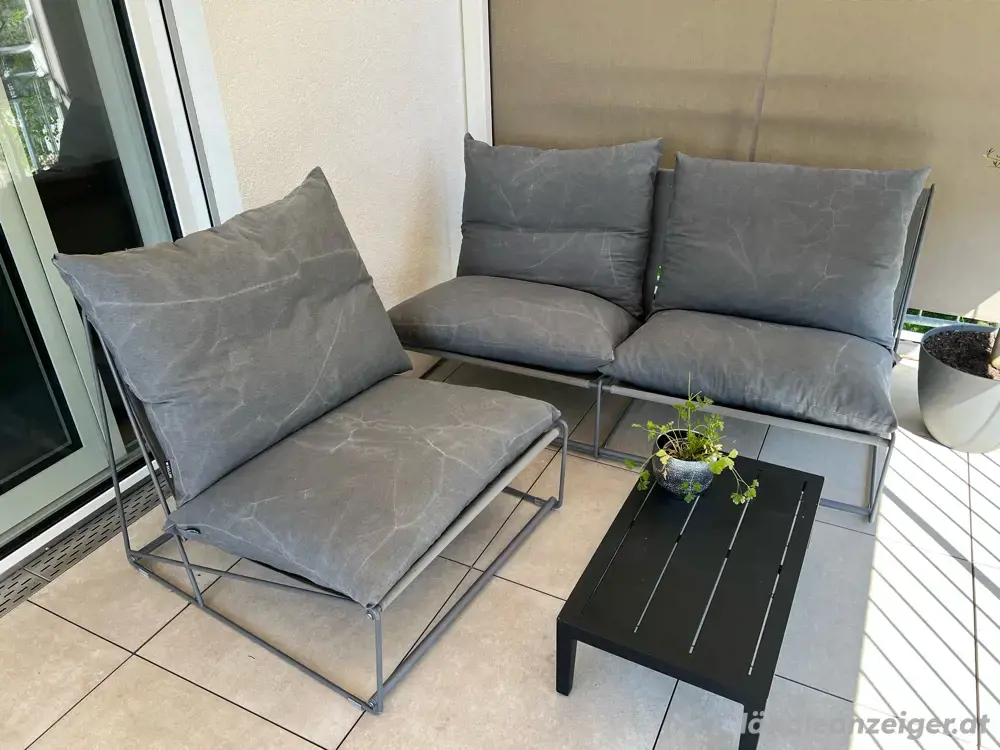 SKLUM Amaro Gartenlounge im Set (2er Bank und Sessel)