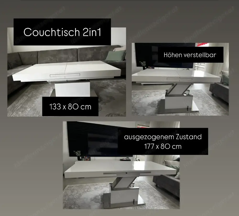 2in1 Couchtisch 2in1 Couchtisch