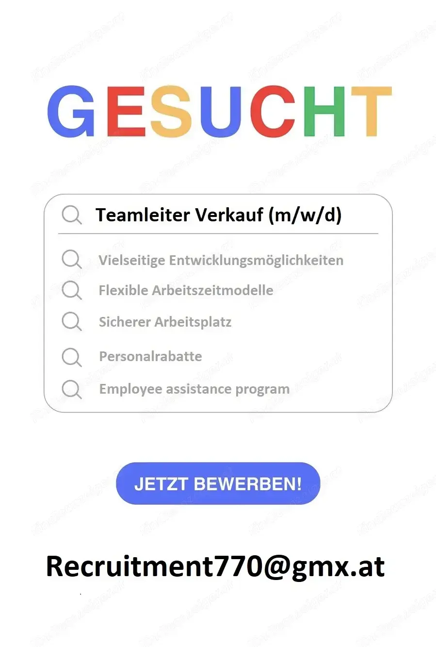 Teamleiter Verkauf (m w d) 