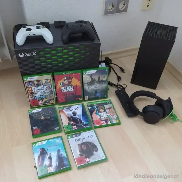 Xbox serie x mit kopförer , 2 controller und Samlung videospiel Xbox serie x mit kopförer , 2 controller und Samlung videospiel
