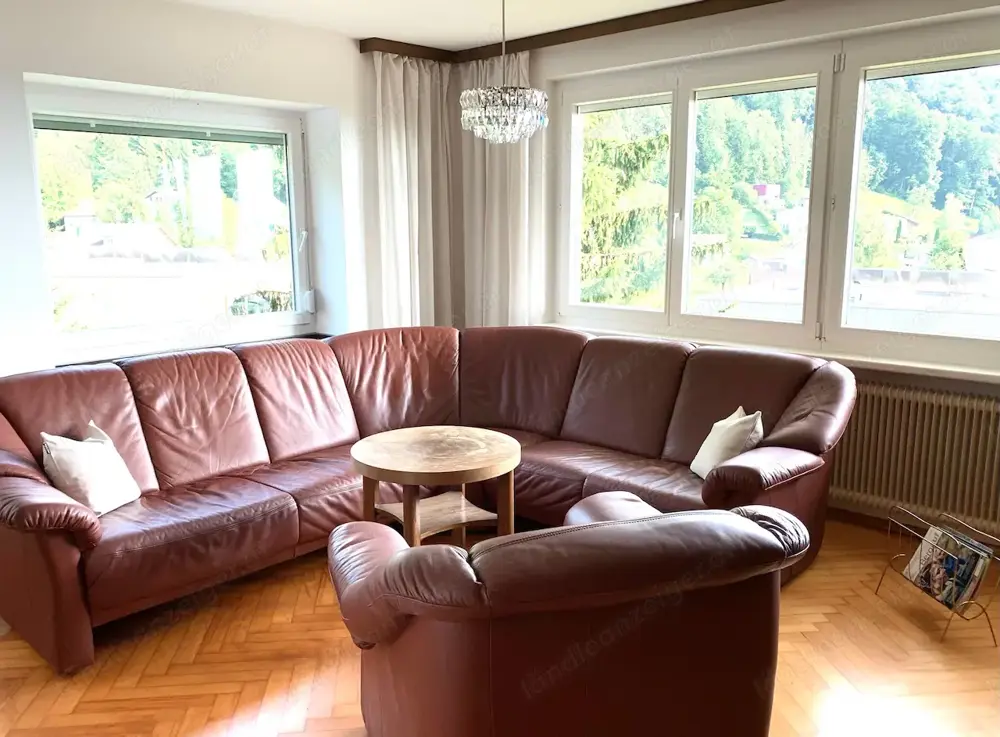 Ledersofa Garnitur mit Sofasessel