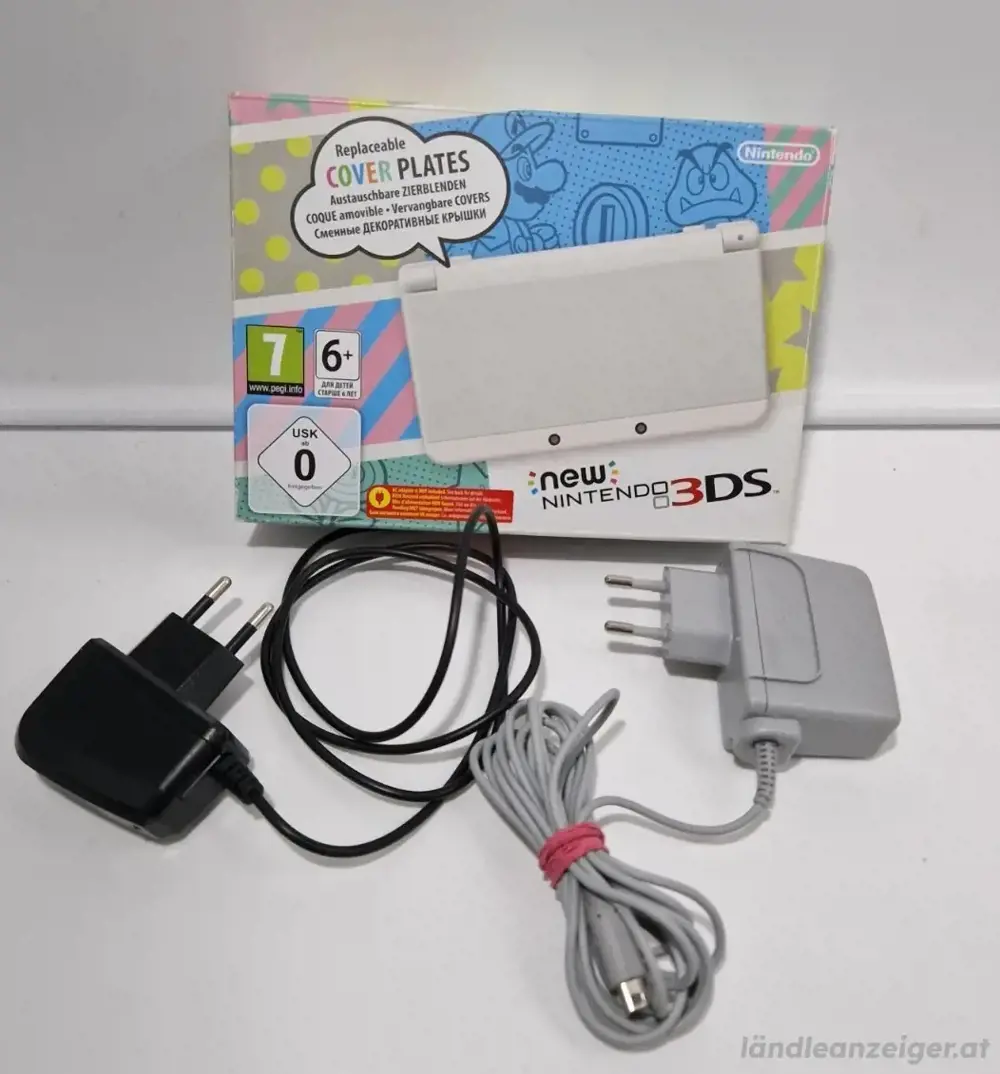 Nintendo 3DS mit TV-Spielekonsole, Ladegerät, Tasche für Spieleladegerät, Videospiele und box Nintendo 3DS mit TV-Spielekonsole, Ladegerät, Tasche für Spieleladegerät, Videospiele und box