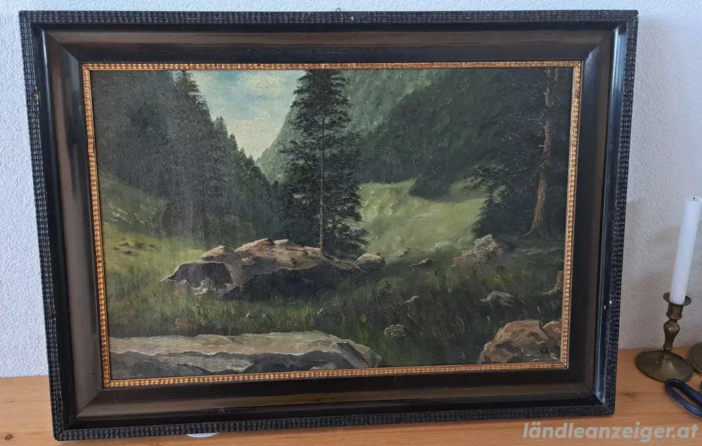 1900 Romantische Waldlandschaft Bergwiese Ölgemälde Bergwiese Tannen Berge Alpen Wald Landschaft 1900 Romantische Waldlandschaft Bergwiese Ölgemälde Bergwiese Tannen Berge Alpen Wald Landschaft