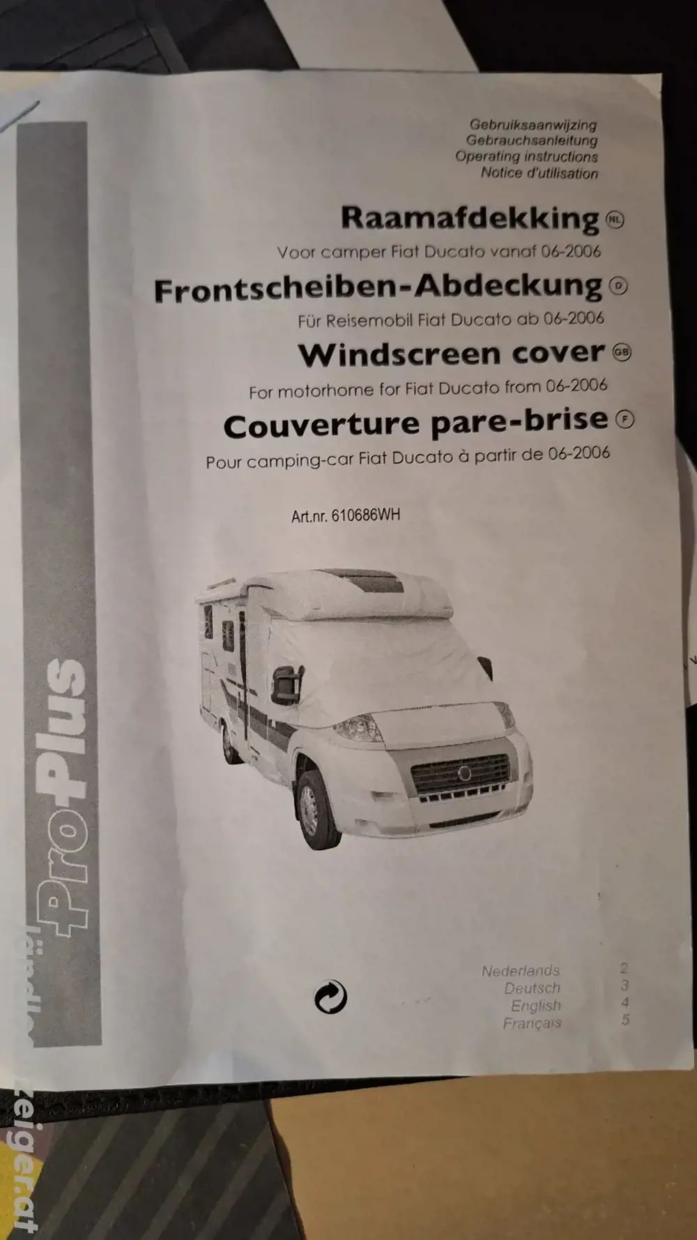 Thermoschutz Wohnmobil Fiat Dukato