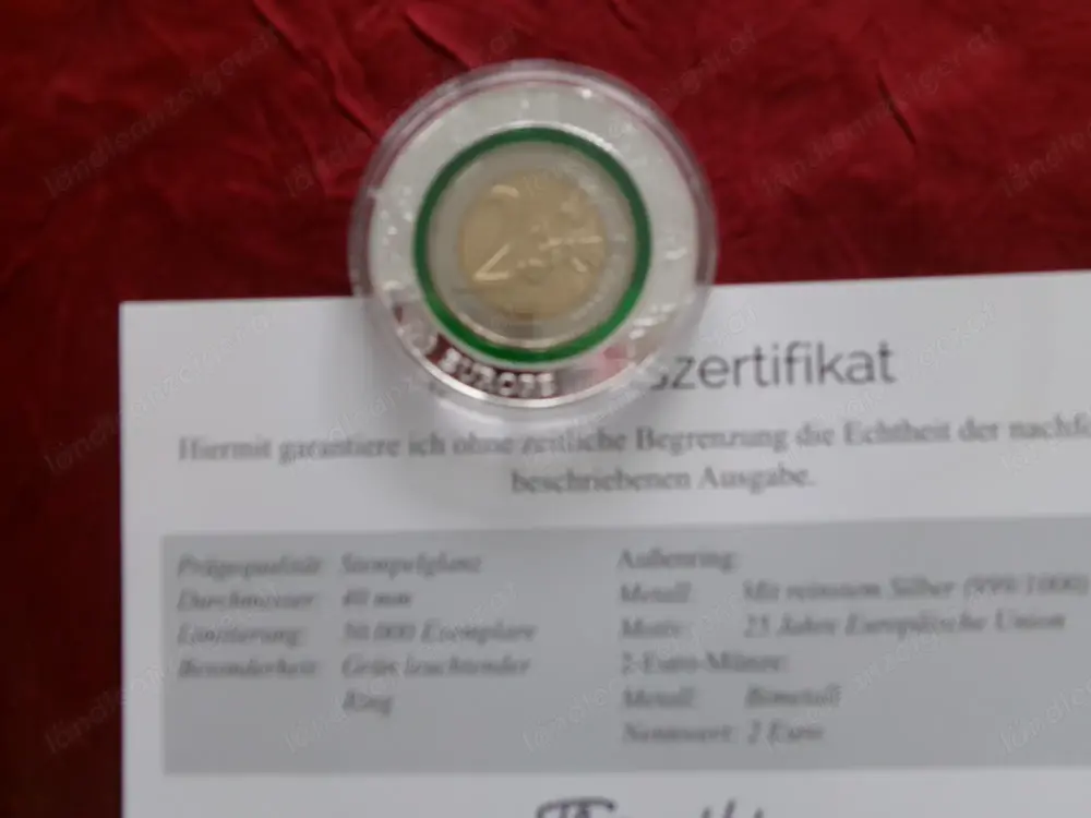 Gedenkmünze 2 Euro - 25 Jahre Europäische Union, Gedenkmünze 2 Euro - 25 Jahre Europäische Union,
