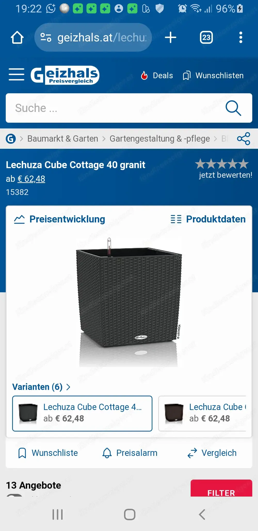 Rattan Pflanztopf Pflanzenkübel 40 x 40 cm Rattan Pflanztopf Pflanzenkübel 40 x 40 cm