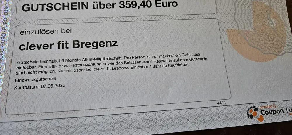 Clever Fit Bregenz Gutschein Clever Fit Bregenz Gutschein