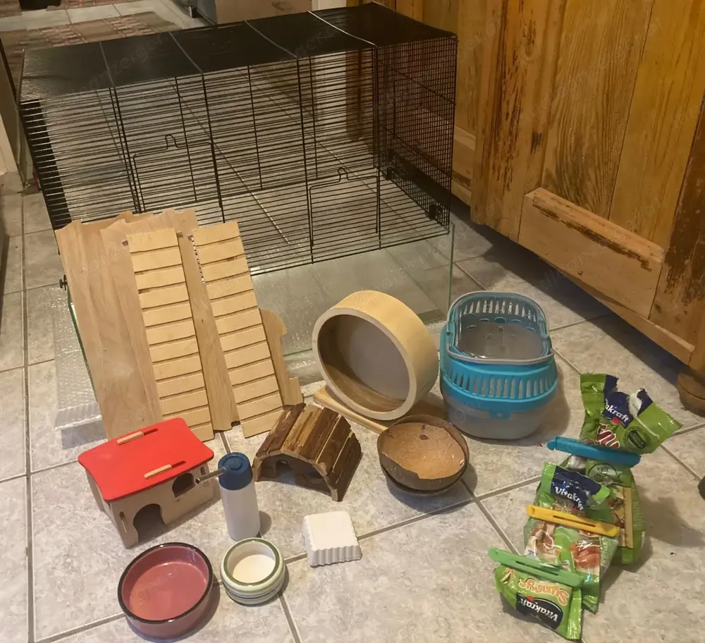 Hamsterkäfig Glas Terrarium Kleintiere inkl. Zubehör