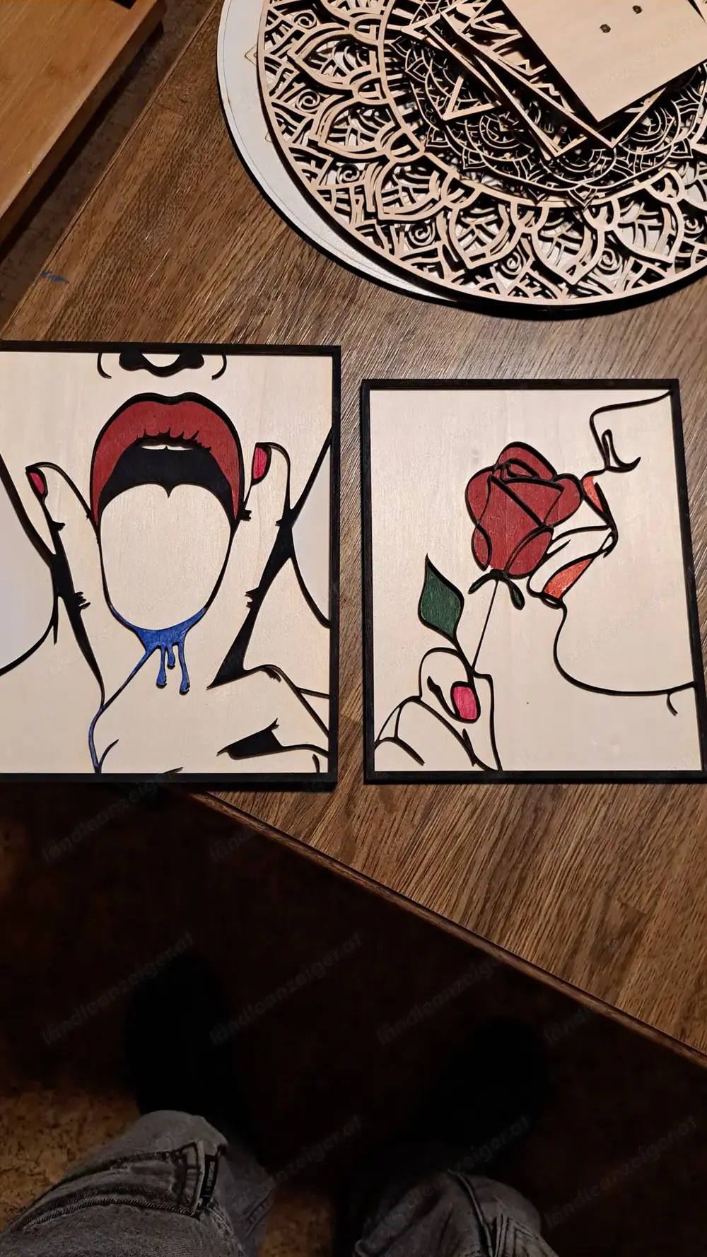 Handgemalte Pop-Art aus Holz