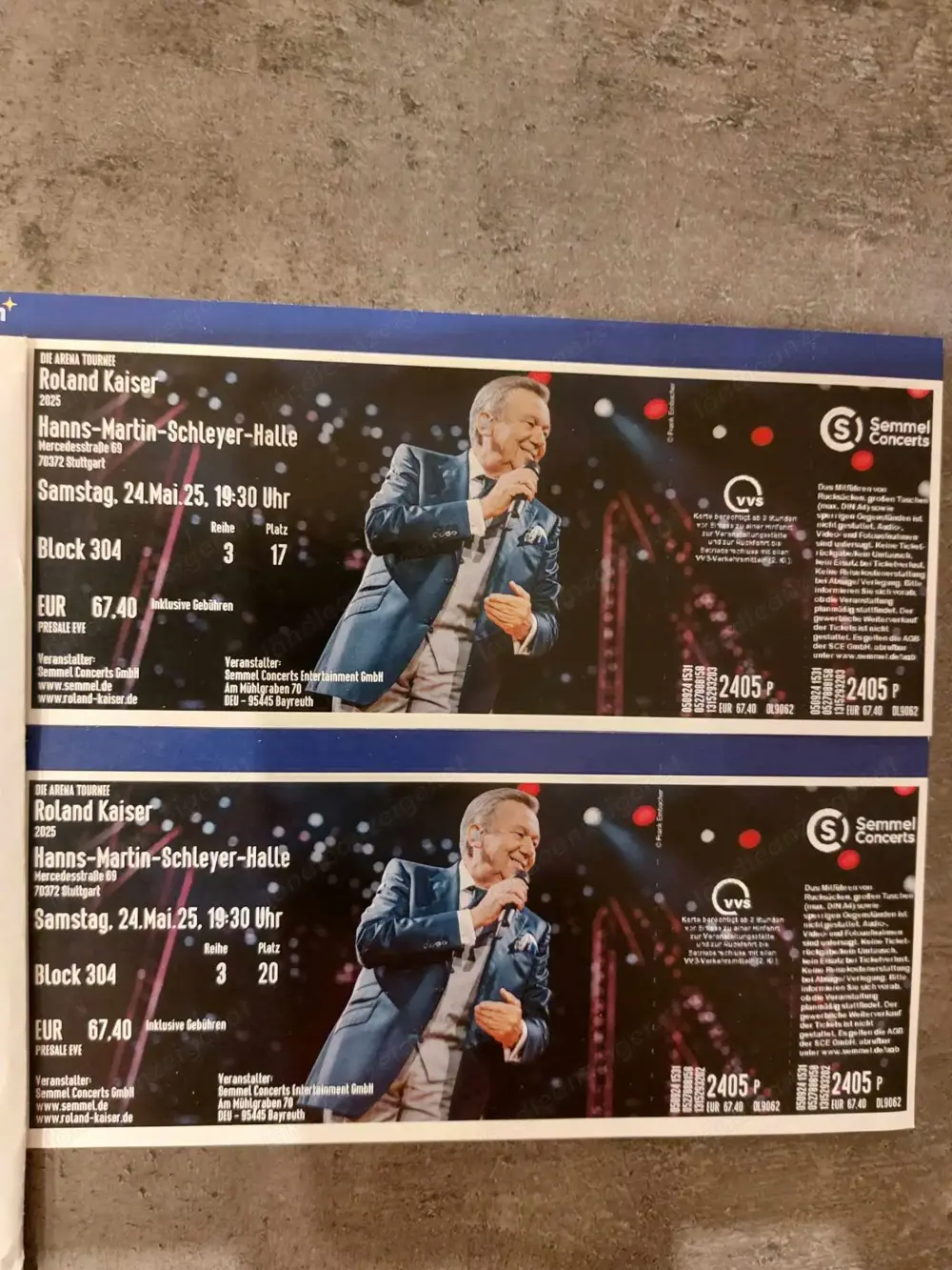 Roland Kaiser Tickets | 24.Mai 2025 in Stuttgart Sitzplätze Roland Kaiser Tickets | 24.Mai 2025 in Stuttgart Sitzplätze