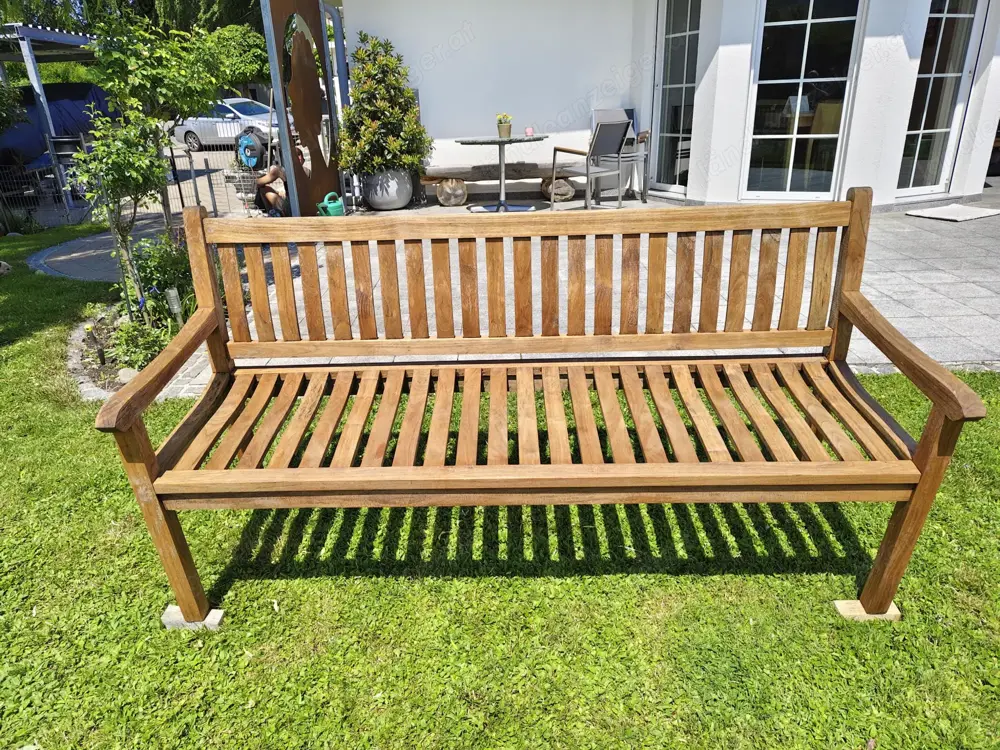 Gartenbank 180cm breit aus Teak Holz Gartenbank 180cm breit aus Teak Holz