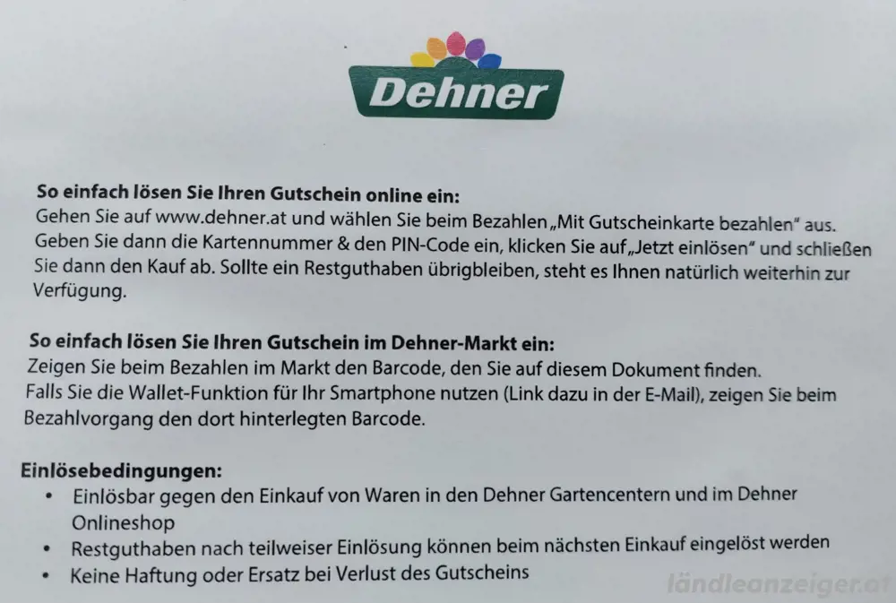 Dehner Gutschein im Wert von 120 Dehner Gutschein im Wert von 120
