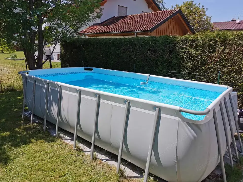 Bestway Pool ca 500 x 210 x 110 cm, lichtgrau, eckig