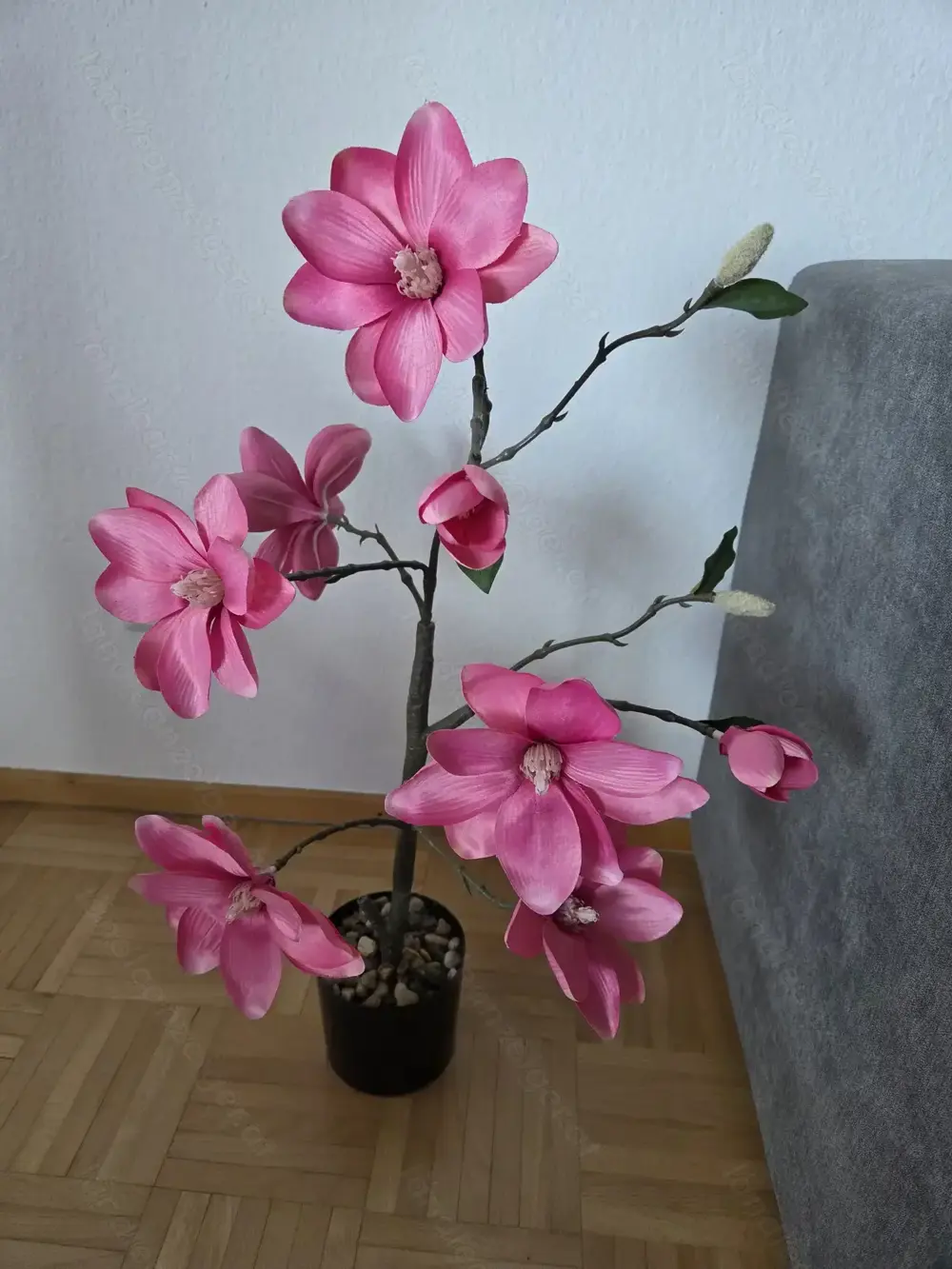 Kunstblumen Rose und Magnolie in Topf Kunstblumen Rose und Magnolie in Topf